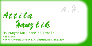 attila hanzlik business card